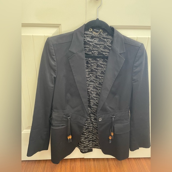 Authentic Gucci blazer Black S with bamboo pockets - Picture 3 of 8